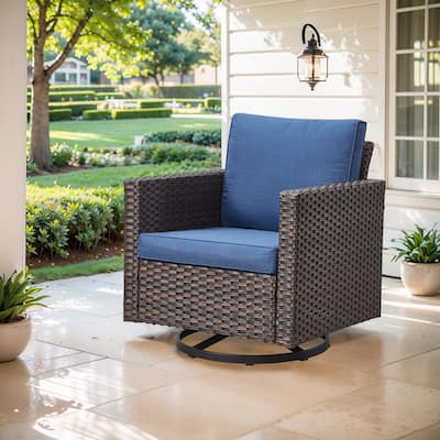 Oversized Outdoor Swivel Rocker Chairs - Grey