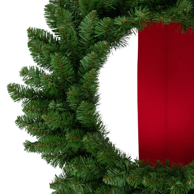 Set of 3 Wreaths on Red Ribbon Hanging Christmas Decoration, 6.5'