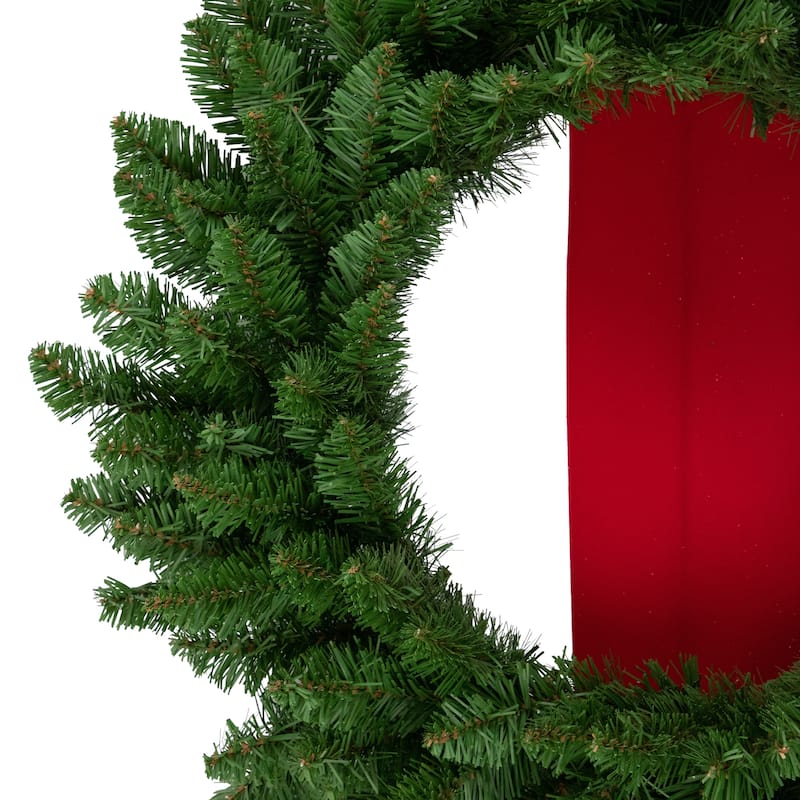 Set of 3 Wreaths on Red Ribbon Hanging Christmas Decoration 6.5'