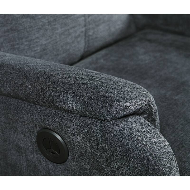 Kai Modern Blue Contemporary Power Recliner with Charger