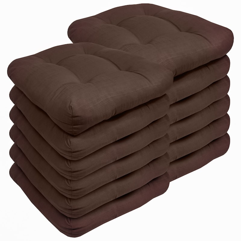 Sweet Home Collection Patio Cushions Outdoor Chair Pads Thick Fiber Fill Tufted 19" x 19"