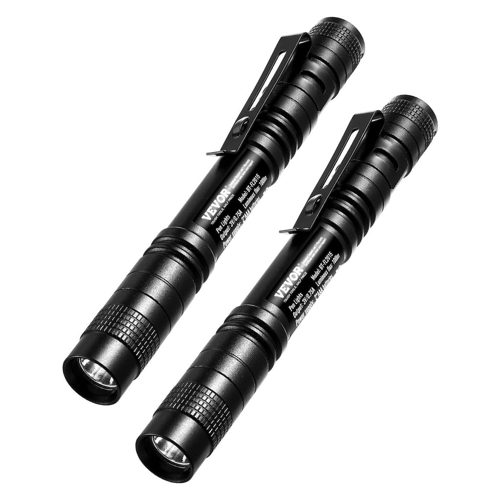 2-Pack Pen Light 100 Lumens Waterproof Compact Pocket Flashlight - 0.6 x 0.6 x 5.1 in