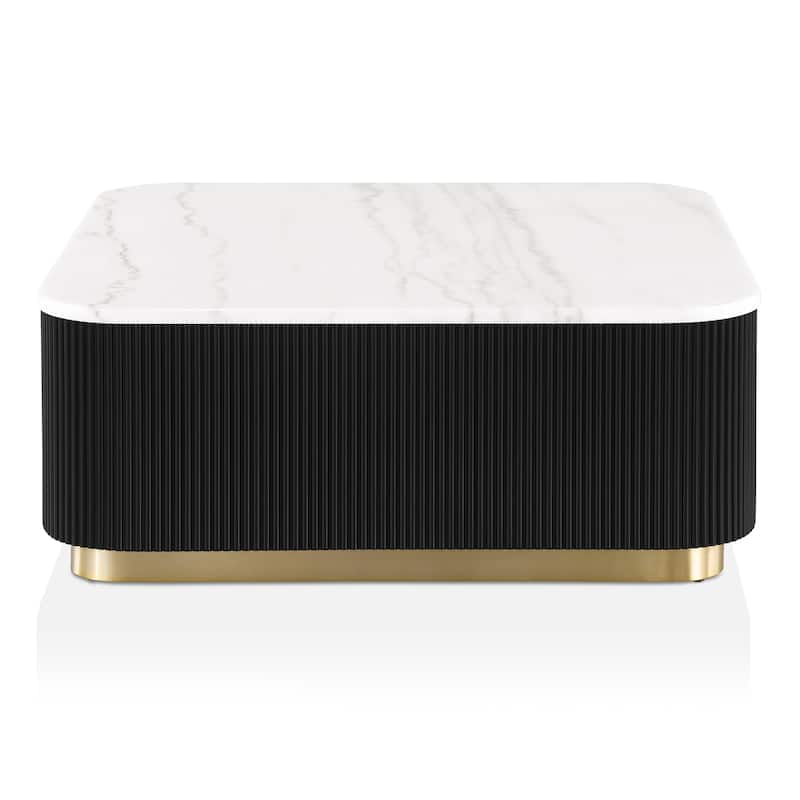 Furniture of America Torin Modern Genuine Marble Top Square Coffee Table