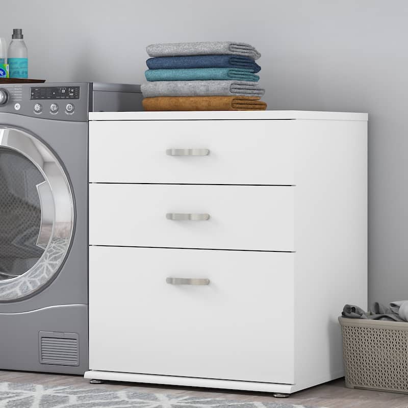 Universal Laundry Room Cabinet with Drawers by Bush Business Furniture - White