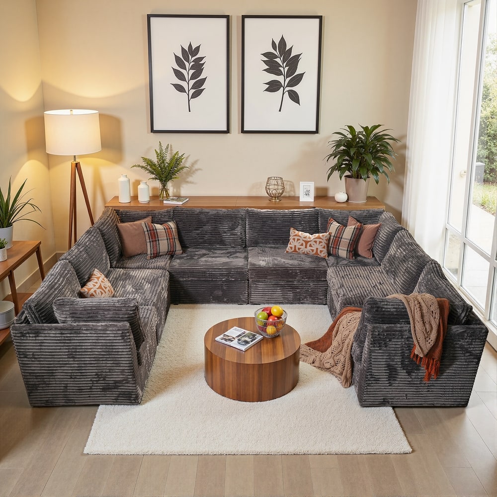 OVIOS Art-Style Deep-Seat Sofa