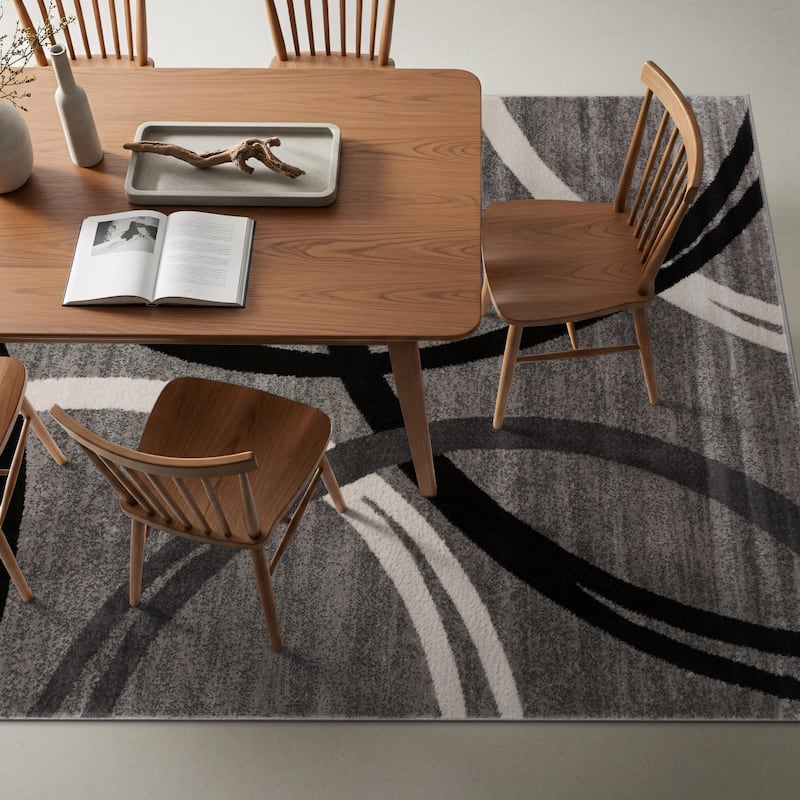 World Rug Gallery Contemporary Abstract Circles Design Area Rug