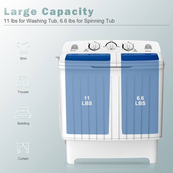 Costway Portable Mini Compact Twin Tub 20lb Washing Machine Washer Bed Bath & Beyond 15633692