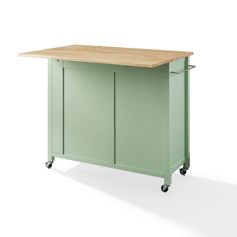 Crosley Savannah Wood Top Drop Leaf Kitchen Island/Cart - 30"d x 42"w x 37"h