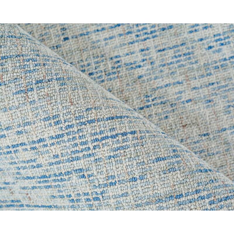 Exquisite Rugs Andora Handmade Hand-tufted New Zealand Wool on Canvas Blue/Ivory Area Rug