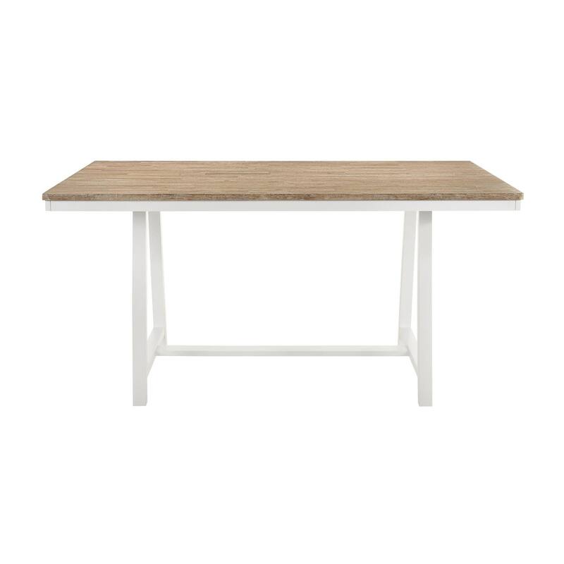 Prager Brown and White Rectangular Counter Height Dining Table