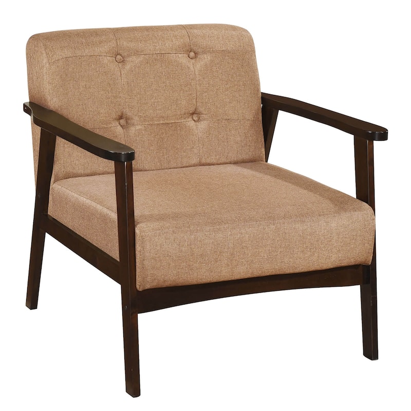Costway Accent Chair Button Tufted Mid-century Modern Lounge Chair - See Details - Brown