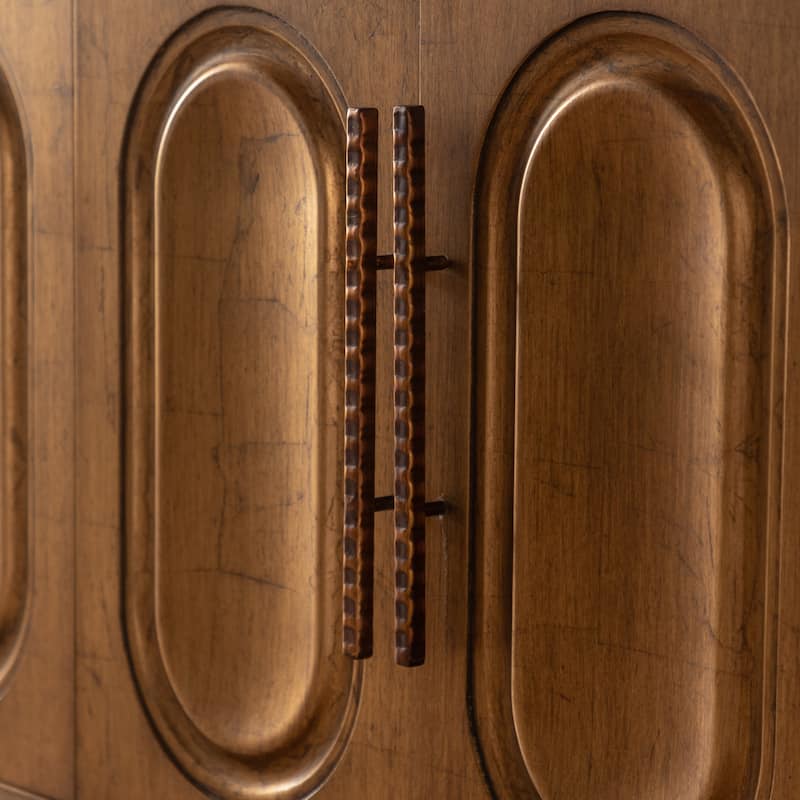 Sideboard Buffet Cabinet with Storage - Wood Cabinet with Adjustable Shelf, Handleless Console Table with 4-Door