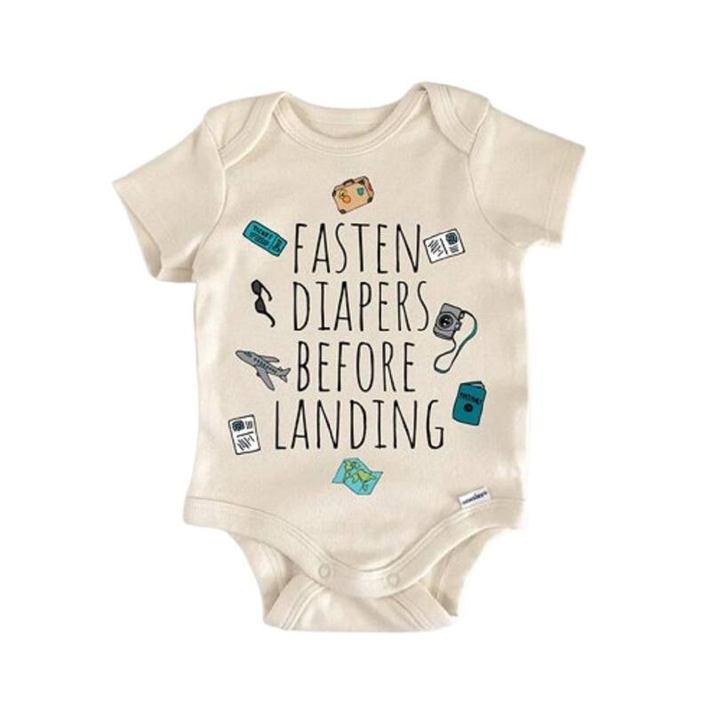 Travel Airplane Adventure - Baby Boy Girl Clothes Infant Bodysuit Funny Cute Newborn - White - 3-6M