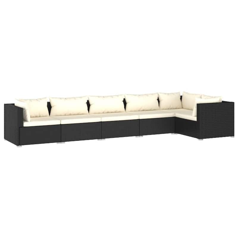 vidaXL Patio Lounge Set Outdoor Sectional Sofa Set Table Garden Poly Rattan