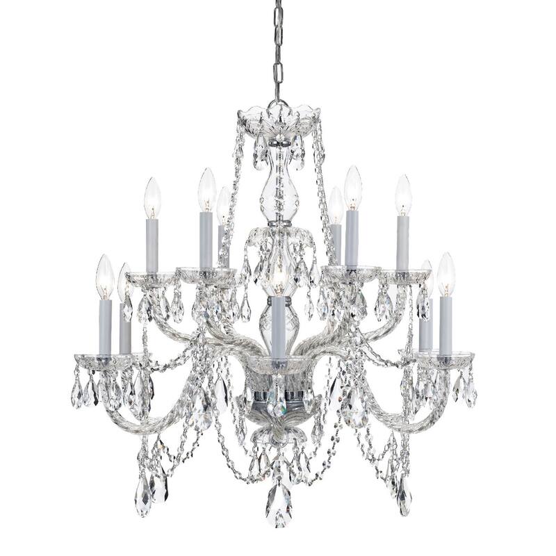 Crystorama Lighting Group Traditional Crystal 12 Light 31" Wide - Polished Chrome