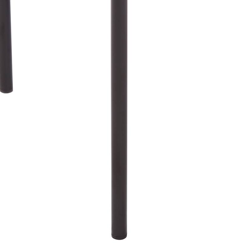 Dining Chair in Leather with Open-Back and Powder Coated Iron Legs Set of 2