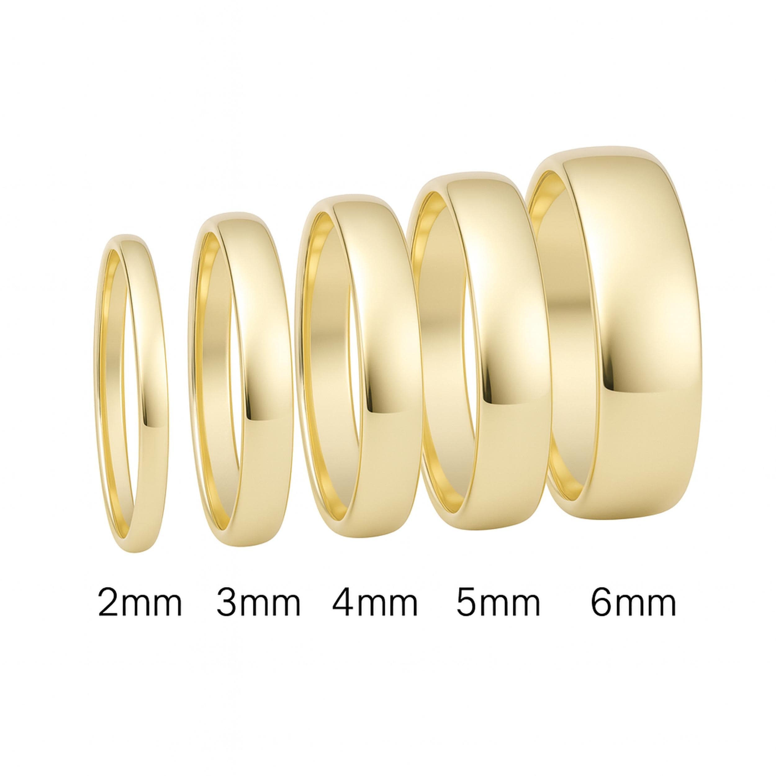 Clover Yellow Gold High-Polish Classic Wedding Band 4-6mm