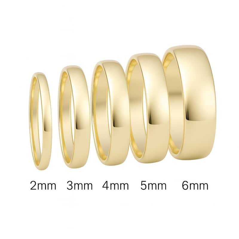 Clover Yellow Gold High-Polish Classic Wedding Band 4-6mm