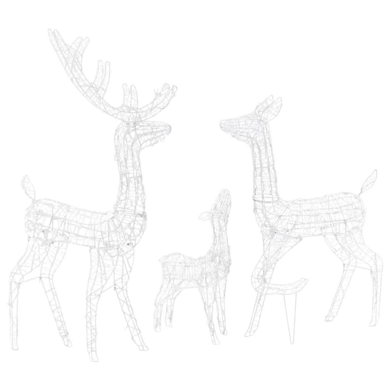 Meyi 3pc Outdoor Reindeer Family Christmas Decor, 300 Cool White LEDs - Cool White
