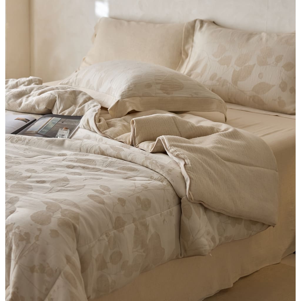 Luna Jacquard Linen Cotton Quilt Set with Pillowcase