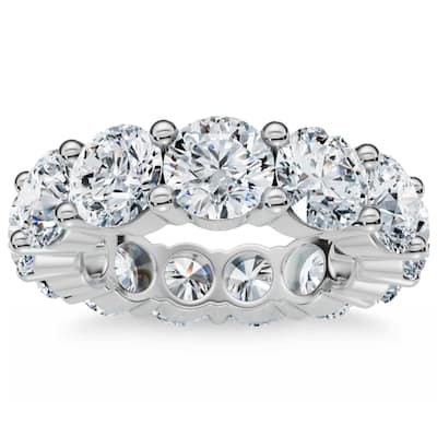 7Ct Diamond Round Cut Eternity Ring Gold Lab Grown Anniversary Band
