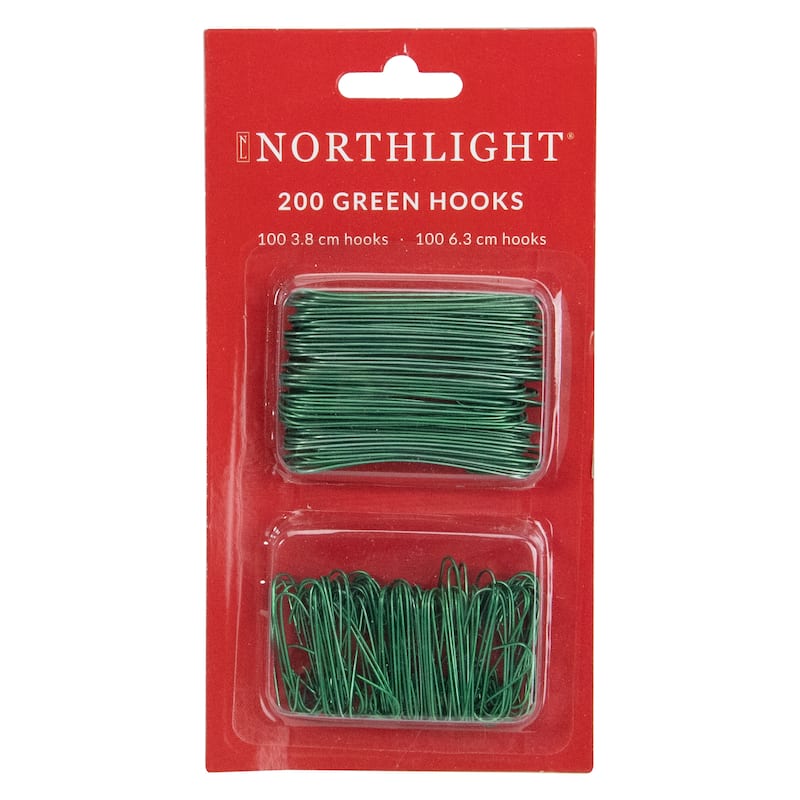 200-Count Home Decoration Gift Collections Green Ornament Hooks 2.5"