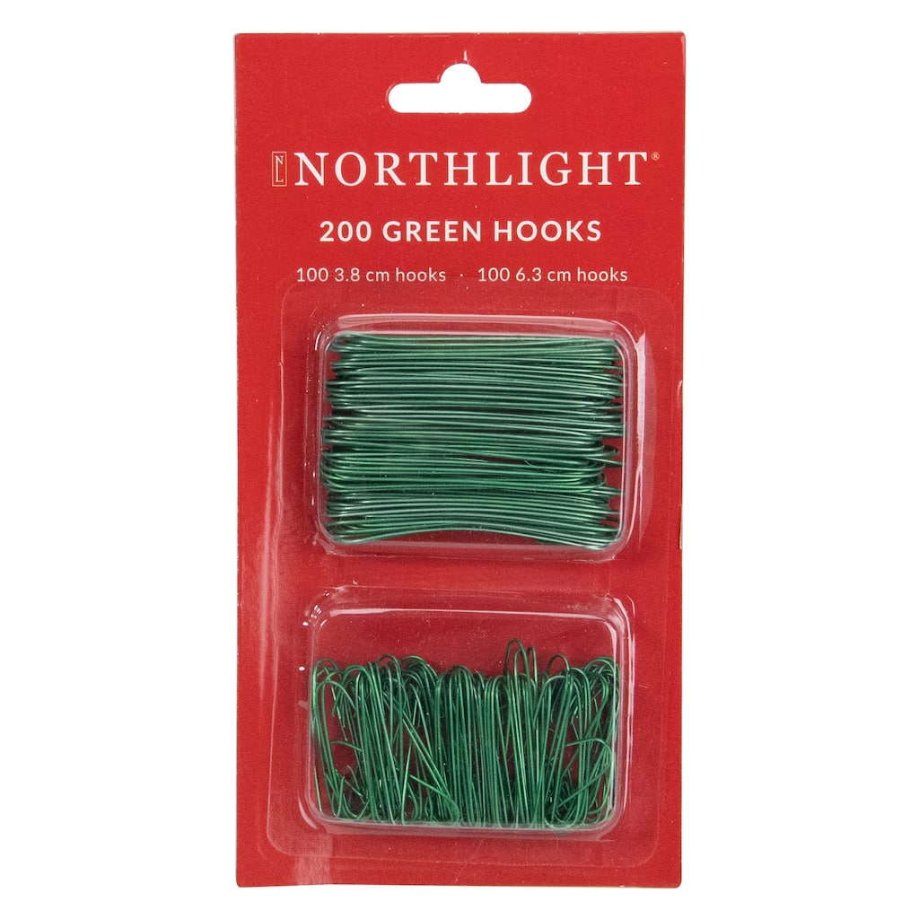 200-Count Home Decoration Gift Collections Green Ornament Hooks 2.5"