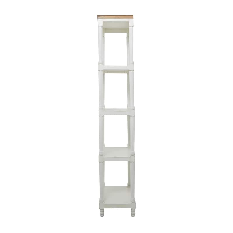 Wood 5 Shelf Shelving Unit - White - Roche River Decor - 13"Wx23"Lx72"H
