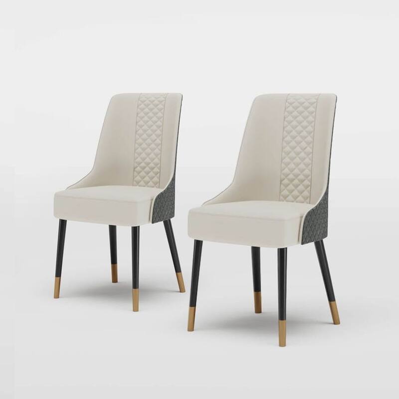 Modern White Faux Marble Dining Table with Rectangular Table Top, Golden Hexagonal-Legged legs