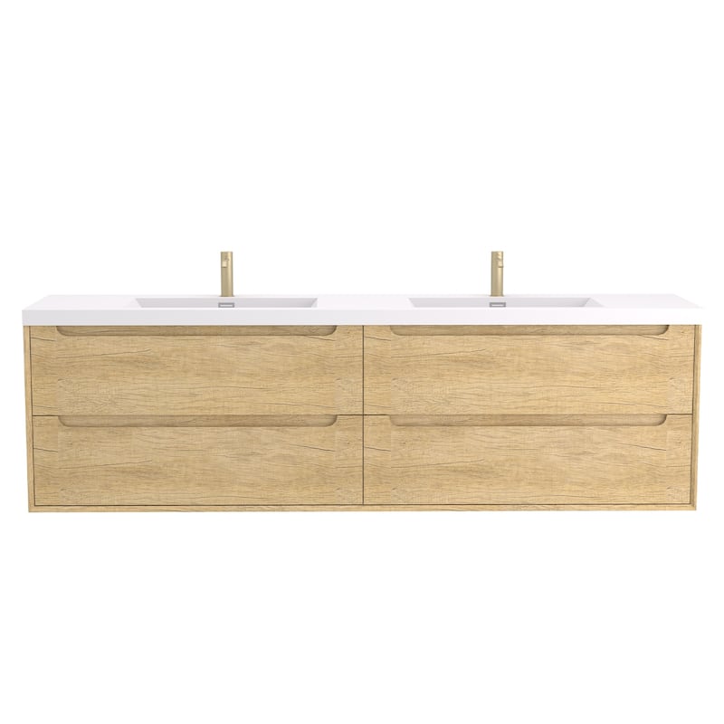 Prismis 60" 72" 84" Wall-Mount Premium Bathroom Vanity with Integrated Sink