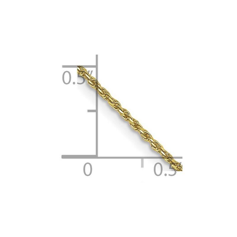 Curata 10k Yellow Gold 7" or 8" Solid 1.15mm Sparkle Cut Rope Chain Bracelet