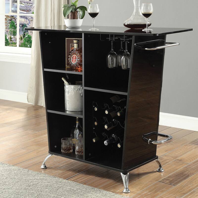 Mine Contemporary 47-inch Wide Faux Leather Tufted Bar Table by Furniture of America