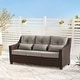 preview thumbnail 53 of 105, Murphy Outdoor Wicker Patio Outdoor Sofa Swivel Chair Coffee Table 1 Sofa - Chestnut Wicker-Brownish Gray