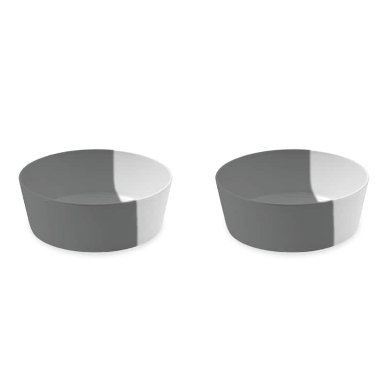 Tarhong Dual Melamine Pet Bowl - Set of 2 - Large - Gray