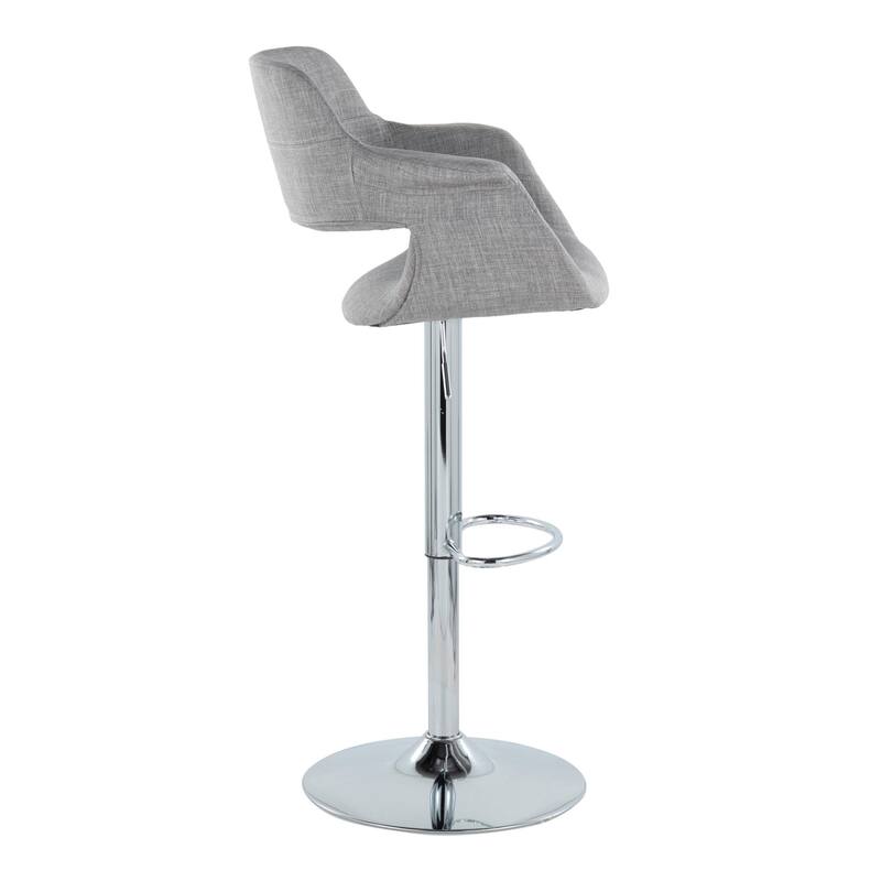 Lumisource Barstool with Swivel in Black and Charcoal, Set of 2 - 19"Lx23.5"Wx39-47.5"H