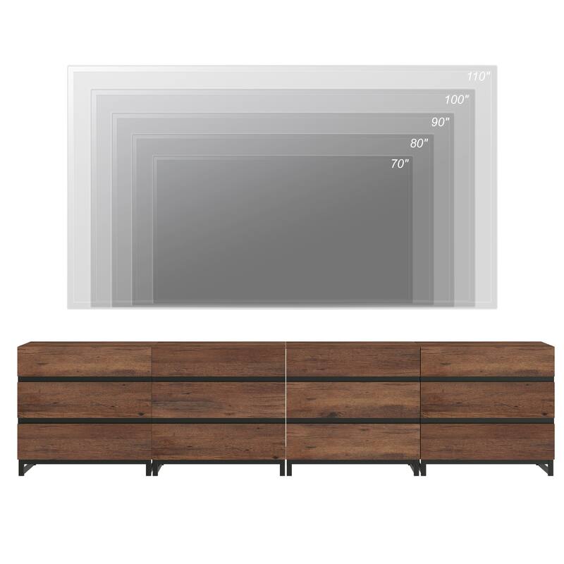 Modern TV Stand for TVs up to 120 inch, 4 in 1 TV Console with 12 Drawers, Media Console Table