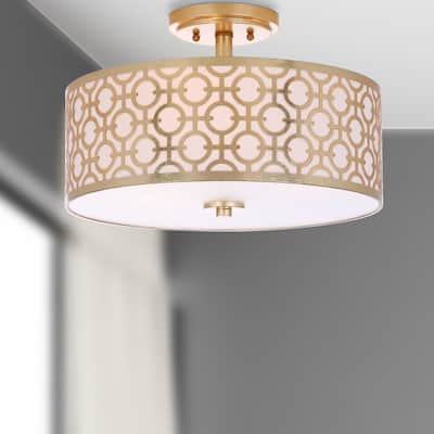 Safavieh Lighting 15.5-inch Vera 3-light Flush Mount - 15.5" x 15.5" x 10.5"