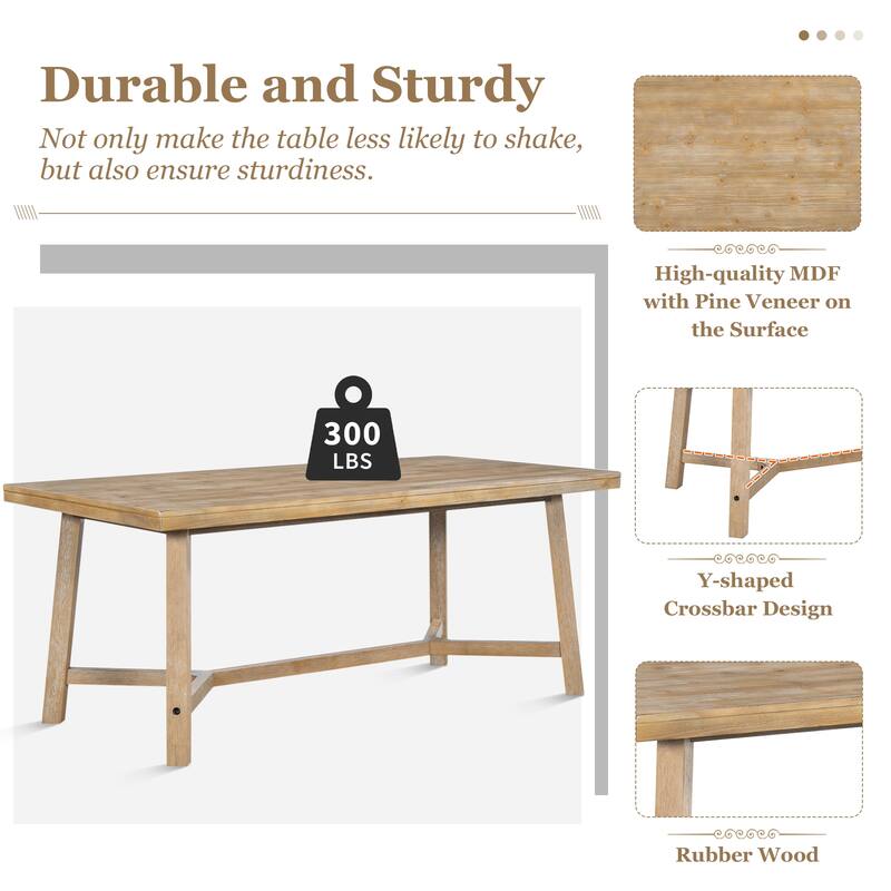 6-Piece Dining Table Set with 4 Upholstered Chairs and Bench