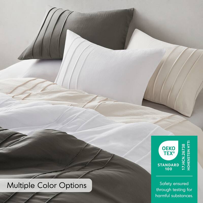 Chelsea Square Evans Pinch Pleated Soft Washed Boho Duvet Cover Set
