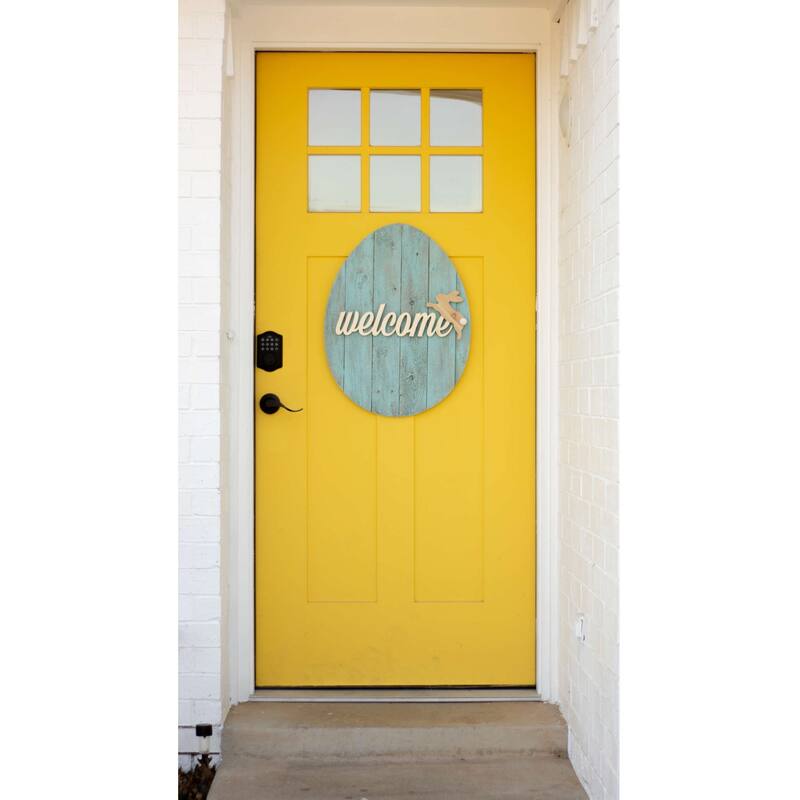 18" Rustic Farmhouse Wooden Large Egg - 18" H x 13.75" W