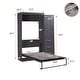 preview thumbnail 4 of 10, Twin Size Storage Murphy Bed with Wardrobe and Drawers, Save Space Wood Wall Bed Frame, Can be Folded into a Cabinet, Grey