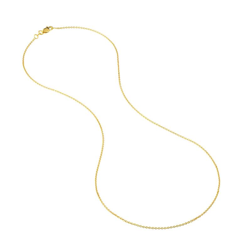 Curata 10k Yellow Gold 1.05mm Cable Chain Necklace (Lobster)