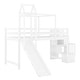 preview thumbnail 12 of 36, Twin Pine Loft Bed with Staircase, Slide, Tent, Tower, and Guardrail