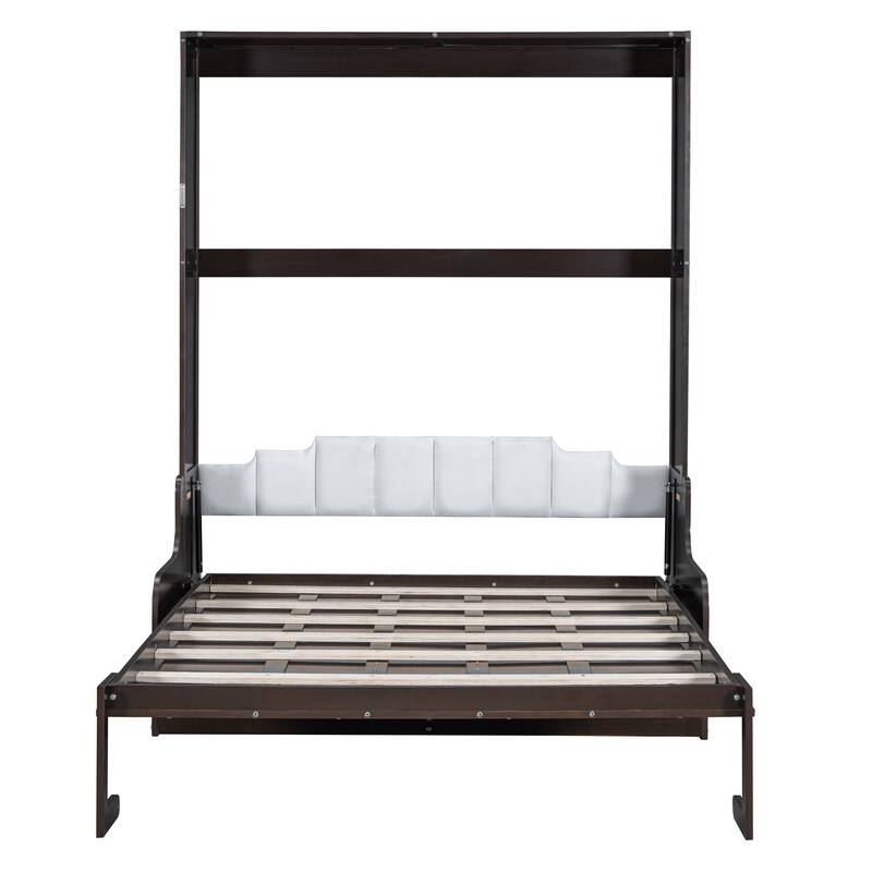 Queen Size Murphy Wall Bed with Foldable Cushion & Space-Saving Design