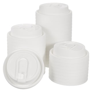Disposable Coffee Cup Lids, 50 Count 80mm U-Shaped Plastic Lids - Bed ...