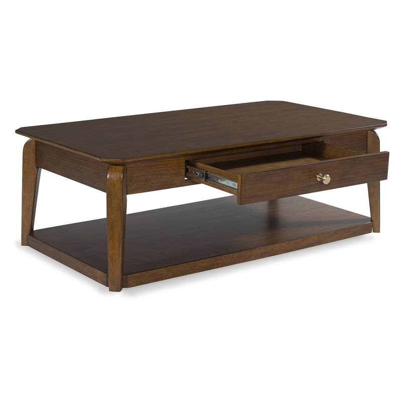 Signature Design by Ashley Trenmour Brown Coffee Table - 50"W x 28"D x 18"H