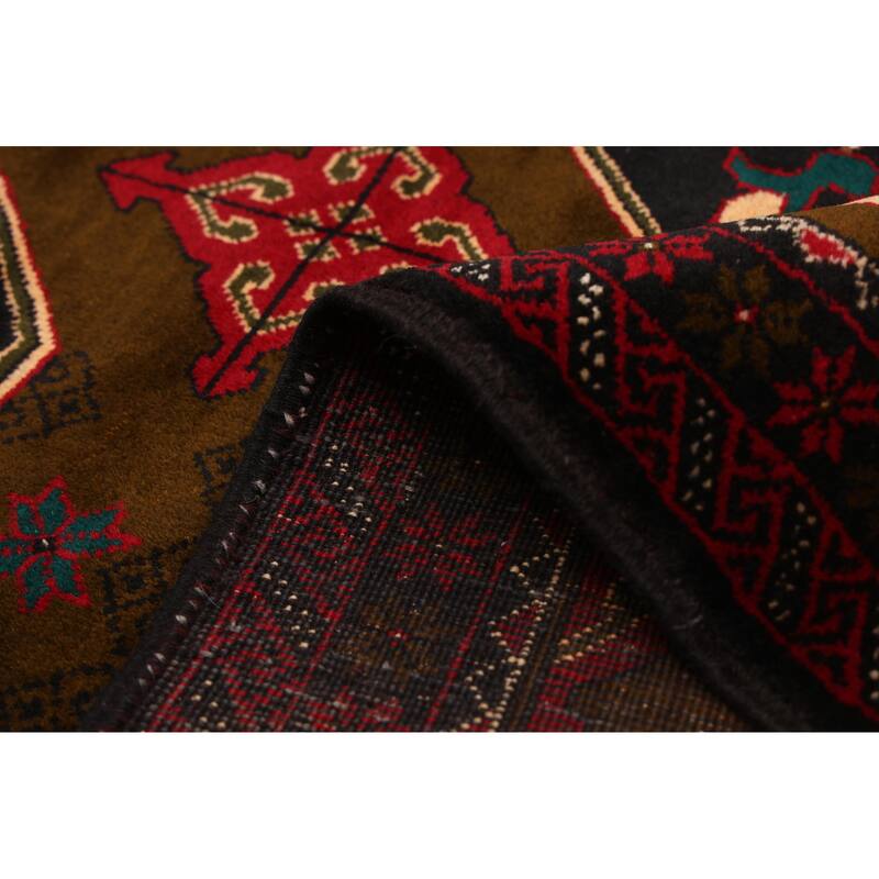 ECARPETGALLERY Hand-knotted Teimani Dark Olive Green Wool Rug - 3'10 x 7'1