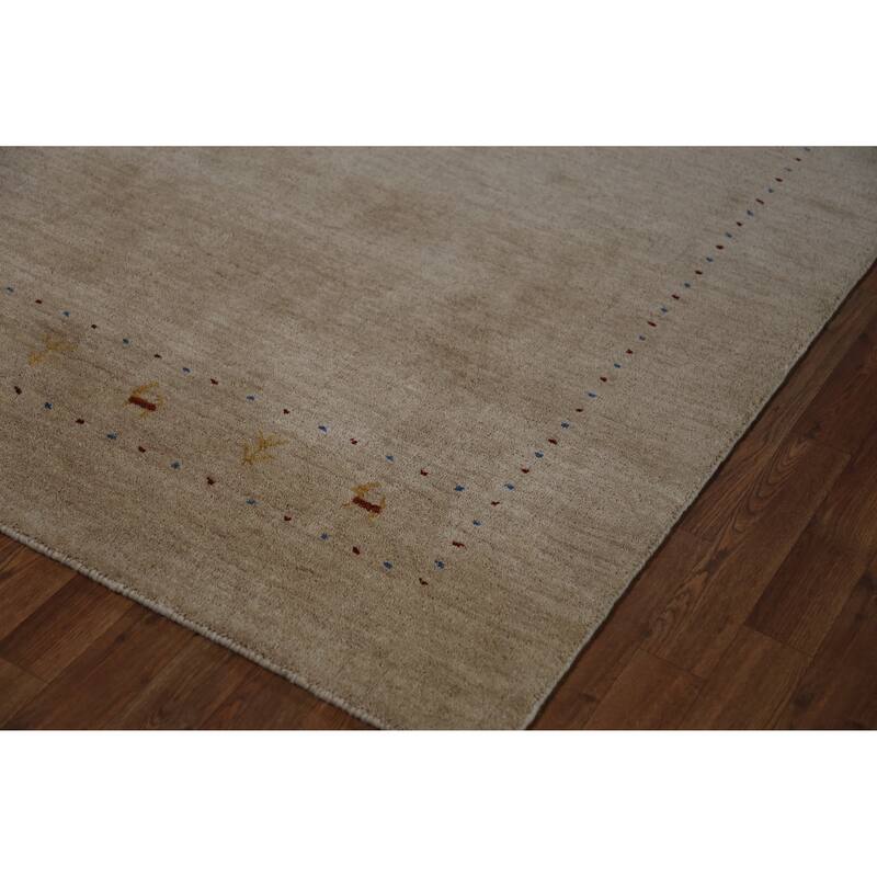 Gabbeh Indian Area Rug Hand-Knotted Bedroom Wool Carpet - 5'5" x 7'6"