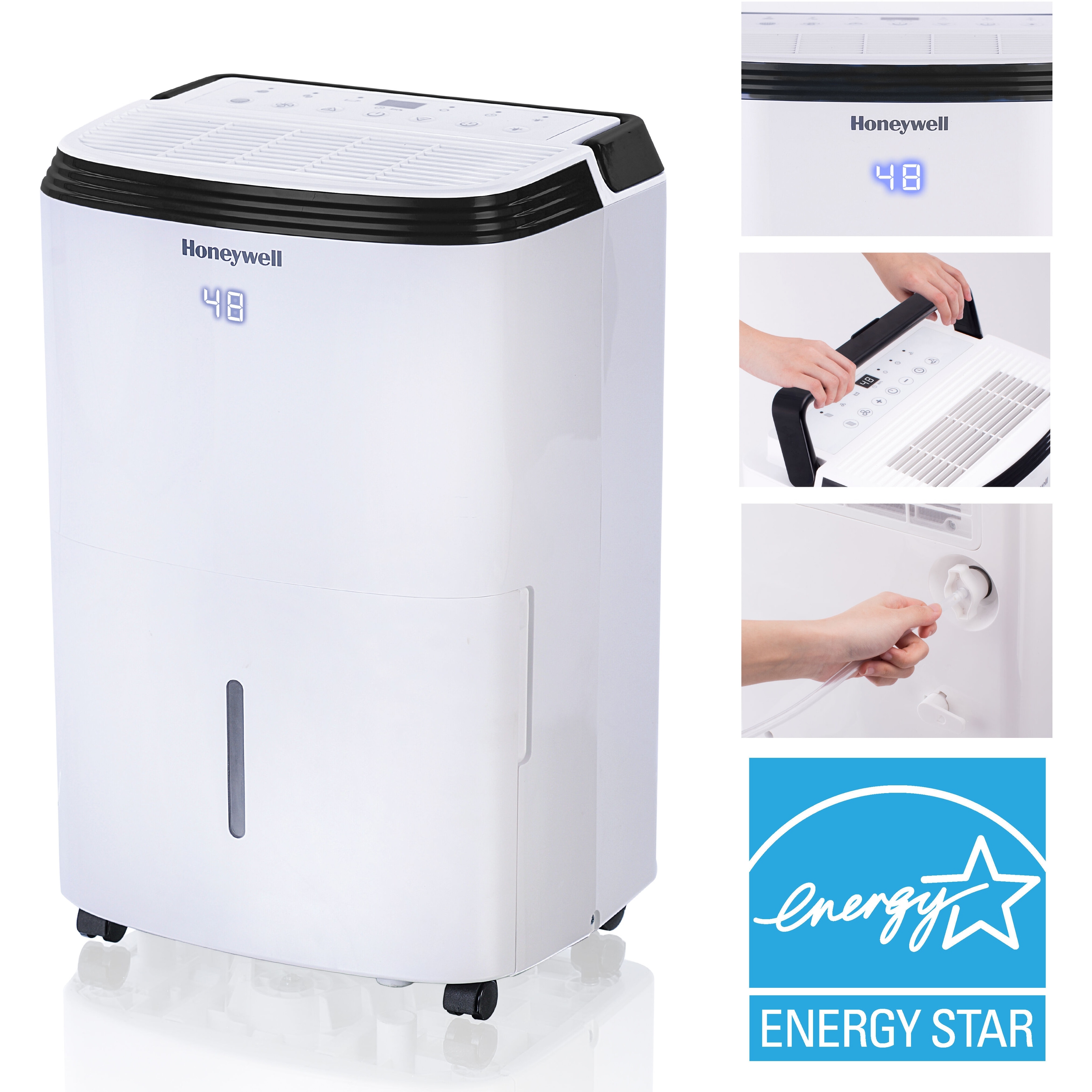 Honeywell Energy Star 50-Pint Dehumidifier with Built-In Vertical Pump