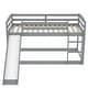 preview thumbnail 28 of 31, Modern Twin Over Twin Rugged Wooden Frame Bunk Bed With Convertible Slide And Ladder
